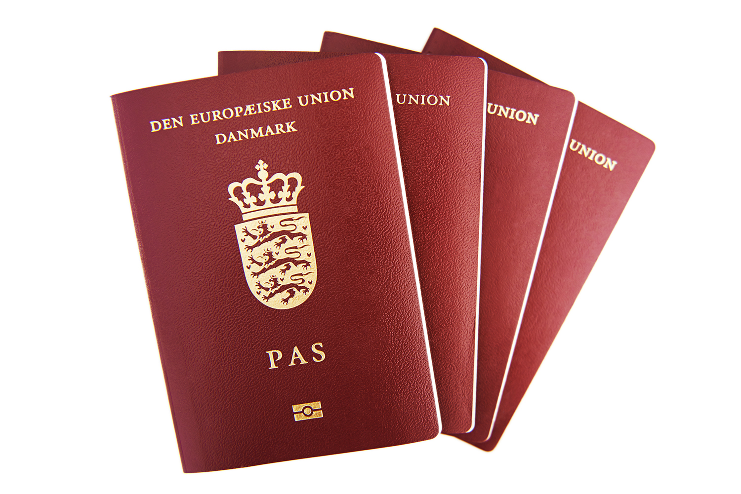 Billede af 4 danske pas